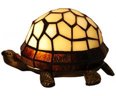 Ivintage 275200 Lampe de table Tiffany, Verre Opale étamé, Multicolore, 21 x 12 x 14 cm