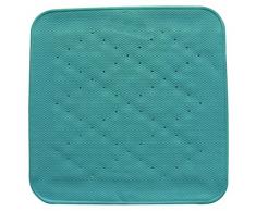 MSV Tapis Caoutchouc Douche Design Bleu 54x54, Carbonate de Calcium
