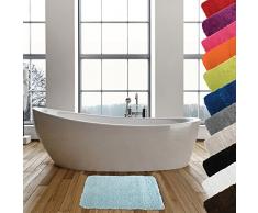 MSV Tapis Microfibre 50x70cm Bleu Clair, 100% Polyester, Latex