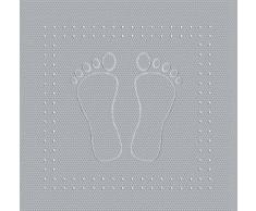 Kleine Wolke 4388189002 Tapis de Douche Foot 55x55 cm en Gris, PVC, 20x20x5 cm