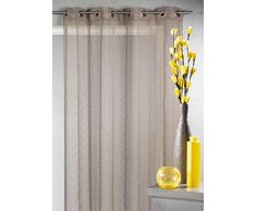 HomeMaison Voilage tissÃ© et filetÃ© Ã Grande Largeur, 100% Polyester, Taupe, 140 x 240 cm