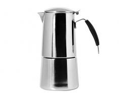 Ilsa Omnia Cafetière Expresso, avec Fond Induction, Acier Inoxydable, Argent, 6 Tasses