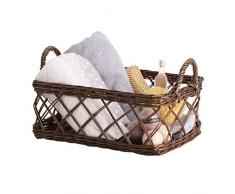 Plateau, Plateau en Osier, wengegraues Plateau en Osier Petit Panier en Marron foncé, Plateau de Service