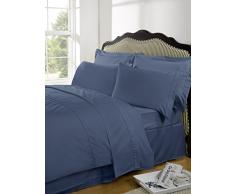 highams Dye Lit Luxe Uni, coton, bleu acier, Super king size