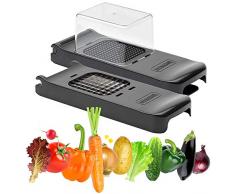 ALLIGATOR - Hachoir 2 en 1 Black Edition - Coupe-LÃ©gumes en ABS garanti Sans BPA - 2 Couteaux : 6 x 6 mm et 9 x 9 mm - Coupe en Cubes et en BÃ¢tonnets Tous Types de Fruits et LÃ©gumes