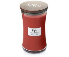 WoodWick grande bougie parfumÃ©e en jarre avec mÃ¨che qui crÃ©pite, ChaÃ¯ Ã la cannelle, Temps de combustion jusquÃ 130 heures