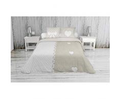 Soleil docre Juliette, Parure, Housse de Couette, Coton, Ecru, 260 x 240 cm