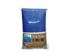 Nuit des Vosges 2101058 Cotoval Drap Housse Uni Coton Bleu Nattier 80 x 190 cm