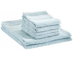 AmazonBasics Performance Serviettes de toilette - 2 serviettes de bain et 4 essuie-mains, Bleu aigue-marine