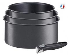 VIVALP set de 4 pieces ( 3 casseroles + 1 poignet) , Tous Feux dont induction, Noir