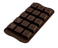 Silikomart 22.102.77.0065 SCG02 Moule pour Chocolat Forme Cube 15 Cavités Silicone Marron