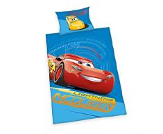 Herding DISNEY CARS 3 Parure de lit, Taie dOreiller 40 x 60 cm avec Fermeture Portefeuille, Housse de Couette 100 x 135 cm, Fermeture Ãclair de Qualité
