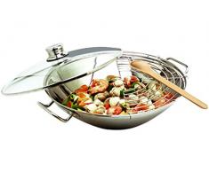 Artame ART32850 Wok 30cm Tous Feux Dont Induction INOX 18/10, 30 cm