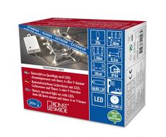 Konstsmide 3722-103 Guirlande dEclairage sur Pile avec Interrupteur 20 LEDs Blanc Chaud CÃ¢ble Transparent