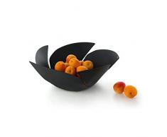 Alessi Twist Again OD02/29 RT Corbeille à fruits en acier coloré en résine époxy, noir avec décor en relief