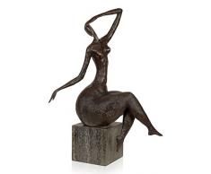 Arte Dal Mondo LE056N.01 Sculpture Moderne avec Socle, Bronze, 39 x 13 x 21 cm