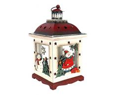 Zep S.r.l KH639 Lanterne en mÃ©tal Design NoÃ«l - Bonhomme de Neige, Rouge/Blanc/Vert