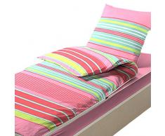 Bleu Câlin Caradou Parure de Lit Enfant 4 Pièces, Coton, Couette incluse, ODILE Corail, 90x190 cm, CARC90