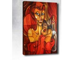 Bonamaison Peinture sur toile, multicolore, 40 x 60 cm - ConÃ§u et fabriquÃ© en Turquie