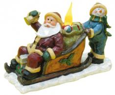 Naeve Leuchten 5078461 lumineux Figurine décorative Père Noël et bonhomme de neige