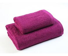 EL DRAGON BLANCO Pack Lavabo avec Serviette de Bain (50X100 ; 100X150) Bordeaux