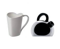 Alessi MMI24 Mug en Bone China + Alessi SG65 Mami Bouilloire Design avec Fond MagnÃ©tique Acier Inoxydable
