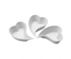 Premier Housewares 0722522 Set de 3 Plats de Service Ã Forme de CÅur en Porcelaine Blanc