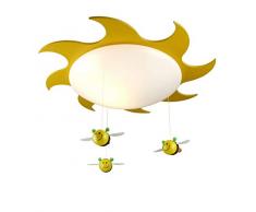 Niermann Standby 631 Plafonnier Soleil et Abeille Lampe Ãâ°conomique pour Enfants Plastique / Bois 15 Watts