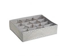 InterDesign Axis organiseur de tiroir, grande boîte de rangement en polypropylene, rangement tiroir avec 16 sections, taupe/nature