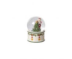 Villeroy & Boch - Christmas Toys petite boule à neige, boule à neige avec Père Noël et sapin en porcelaine dure, globe en verre, multicolore