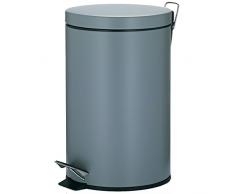 kela 10933 Poubelle Ã pÃ©dale Leandro 12l en mÃ©tal Gris Clair, 25 x 25 x 39 cm