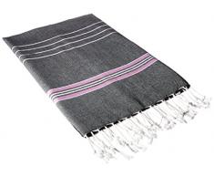 Cacala Paradise SÃ©rie Serviettes de Bain Turque, Coton, Noir, 95 x 175 x 0.5 cm