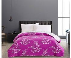 DecoKing Collection Calluna Couvre-lit Beige Cappuccino Ecru Jeté de lit Double Face Facile dentretien Motif Floral Crème Ivory Hypnosis, Polyester, Creme Violett, 240 x 260 cm