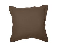 Soleil docre Housse de Coussin en Coton Panama 60x60 cm, Taupe, Ecru, 60x60x1 cm