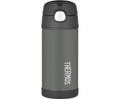 THERMOS Bouteille Isotherme 4030.401.035Â Fun TAINER 355Â ML Bouteille Isotherme, Acier Inoxydable, Bleu, 7, 6Â x 17, 7Â cm, Acier Inoxydable, Gris, 7,6 x 7,6 x 17,7 cm