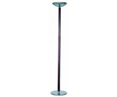Aluminor MACAO AY Lampadaire HalogÃ¨ne Aluminium BrossÃ©/Bois TeintÃ© ÃbÃ¨ne