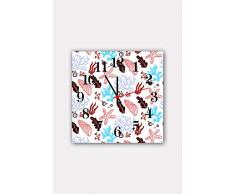 Bonamaison Horloge Murale en MDF, Multicolore, 30 x 30 cm