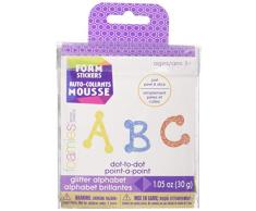 Darice Matrice en Mousse Paillettes Stickers 1.05oz-Dot au Dot Lettres de lalphabet, dautres, Multicolore