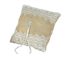 Mopec Coussin pour alliances, Textile, Beige, 5.5Â x 5.5Â x 19Â cm