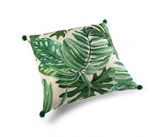 Versa Coussin, Polyester, Vert et blanc, 45x15x45 cm