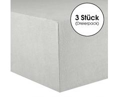 CelinaTex Lucina bÃ©bÃ© Enfants Drap-Housse Berceau Lite Enfant Coton 3er-Set 60x120-70x140 cm Gris argentÃ©