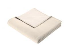 bocasa 31882 Couverture Pure Nature env. 150 x 200 cm 50% laine vierge, 50% coton Blanc