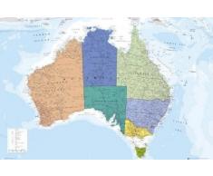 1art1 52989 Poster Cartes Australie En Anglais 91 x 61 cm
