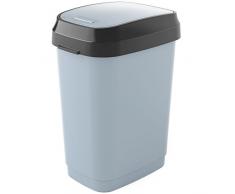 Kis 8076000 0307 01 Poubelle Dual Swing 25 litres en Gris-Anthracite, Plastique, 26x37,5x48,5 cm