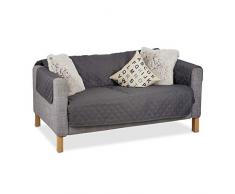 Relaxdays 10024723_890 canapé Housse Fauteuil, Gris, 220 x 175 cm