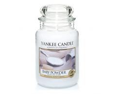 Yankee Candle 1122150 Bougie en pot Parfum poudre de bÃ©bÃ©, Blanc, Jarre Grande