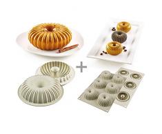 Silikomart 25.011.99.0082 Set 2 moules en Silicone Mini RAGGIO, Gris