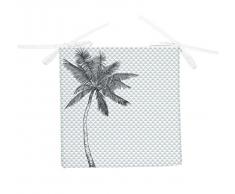 Soleil docre Dessus de Chaise Palmier Gris 40x40x5 cm, Polyester