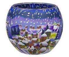 Him CC262 photophore Verre Ville enneigÃ©e (Snowy Town by Night), Multicolore, 11x11x9 cm