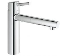 GROHE Robinet de Cuisine Concetto Bec Medium avec Douchette Escamotable Plage de Rotation à 100° Starlight 31129001 (Import Allemagne)
